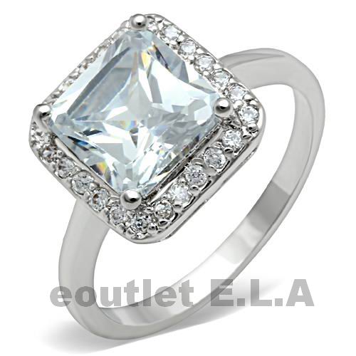 2.74CT PRINCESS CZ CLUSTER RING-4 sizes